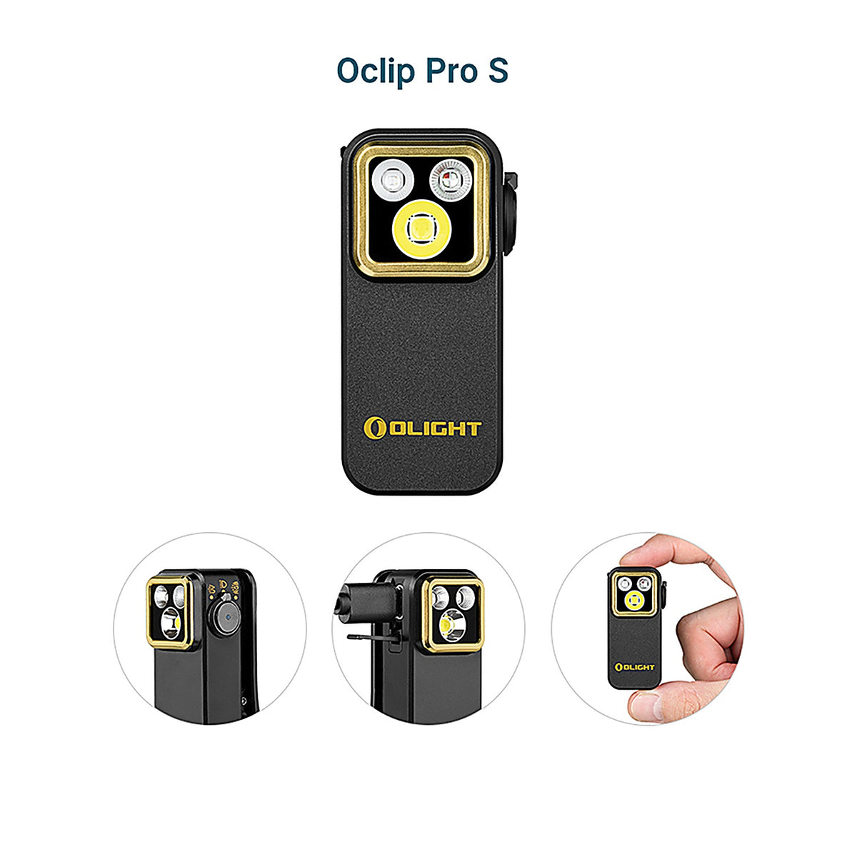 Olight - OLOCLIPPROSBK - Compact 5-In-1 Clip Light with White, UV, Rgb Lighting, Magnetic Carry, and USB-C Charging.