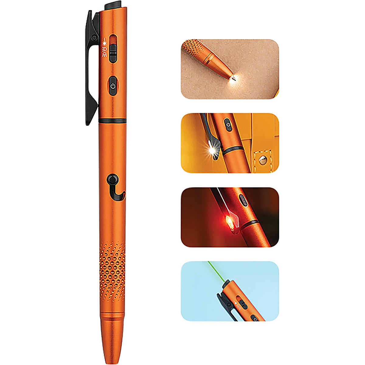 Olight - OLOPEN3OG - 4-In-1 Penlight with White/Red Light, Green Laser, USB-C Charging, and Smooth Writing Grip.