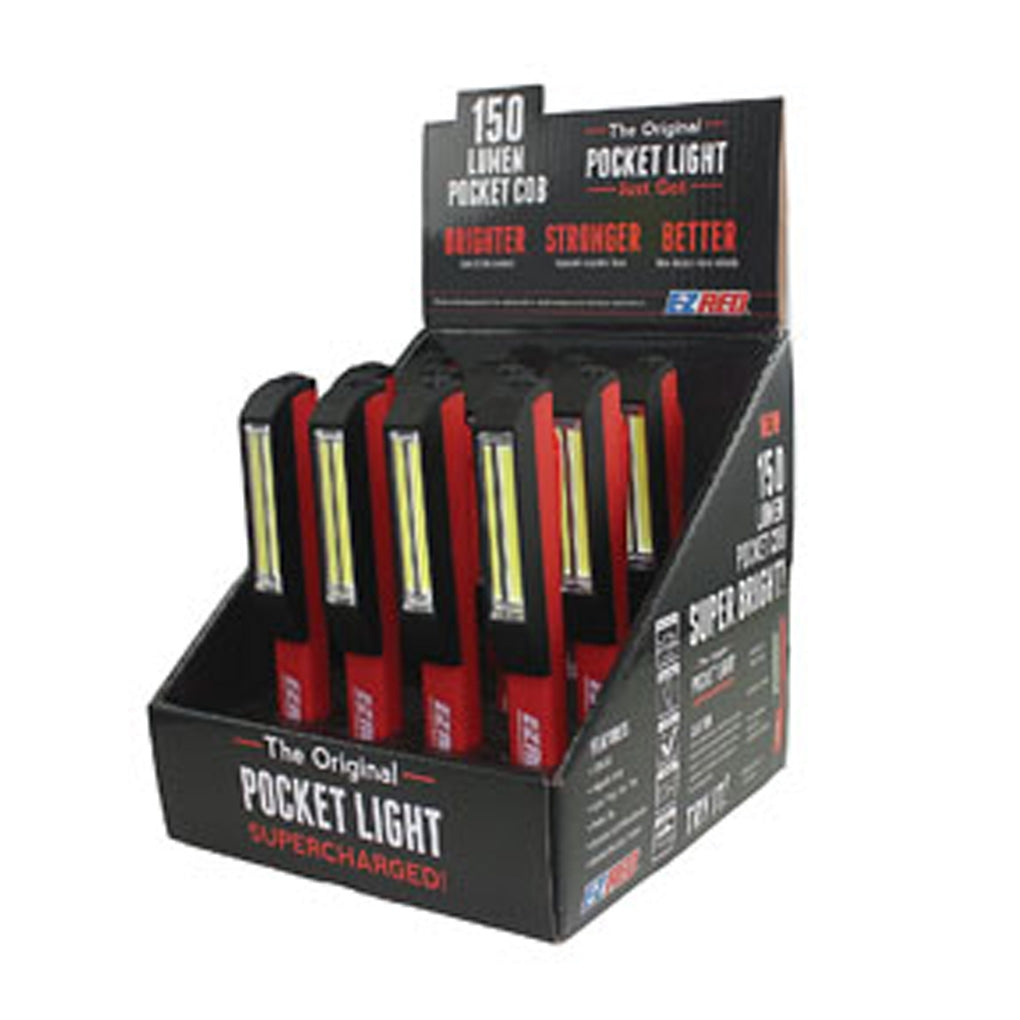 E-Z Red PCOB12 Pocket COB Light Stick, 12Pk