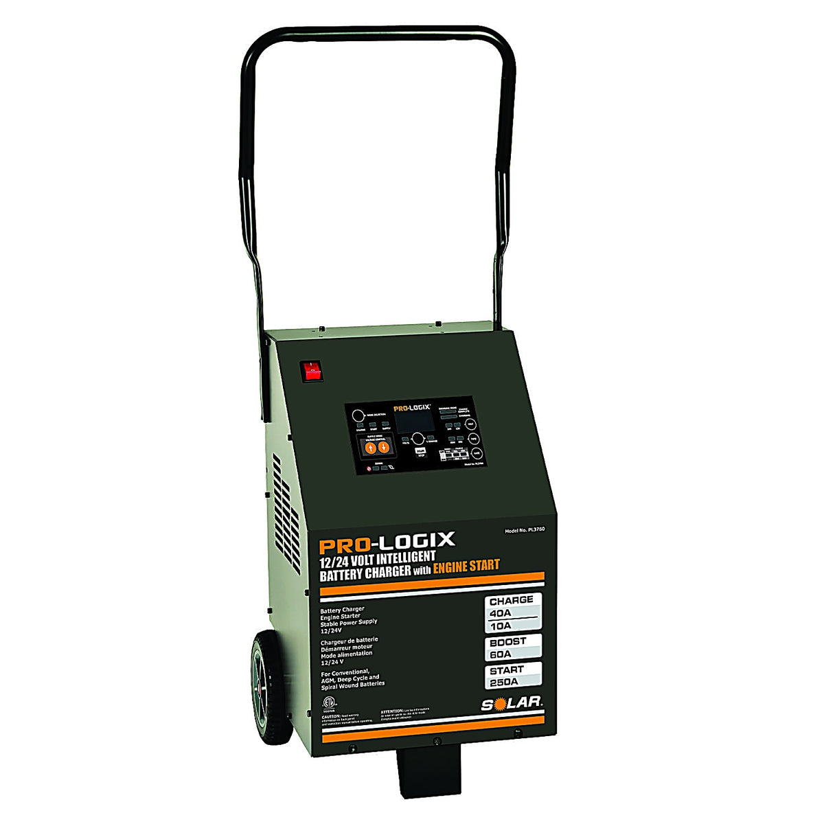 Solar PL3760 60/40/10/250A 12/24V Intelligent Wheeled Charger w/ Engine Start