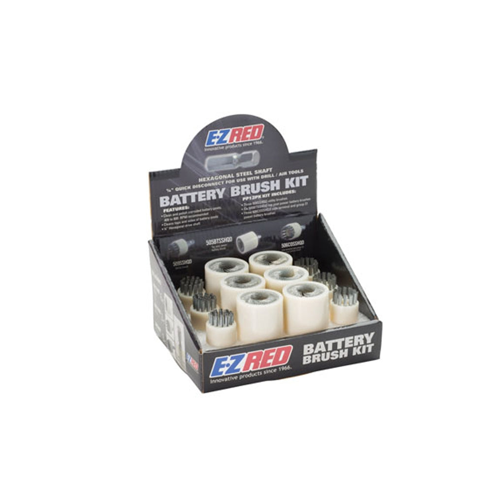 E-Z Red PP12PK Battery Brush Kit