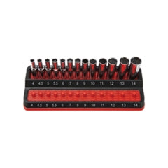 Mechanics Time Savers PSH25M-RED 1/4in. Peg Socket Holder, metric, red