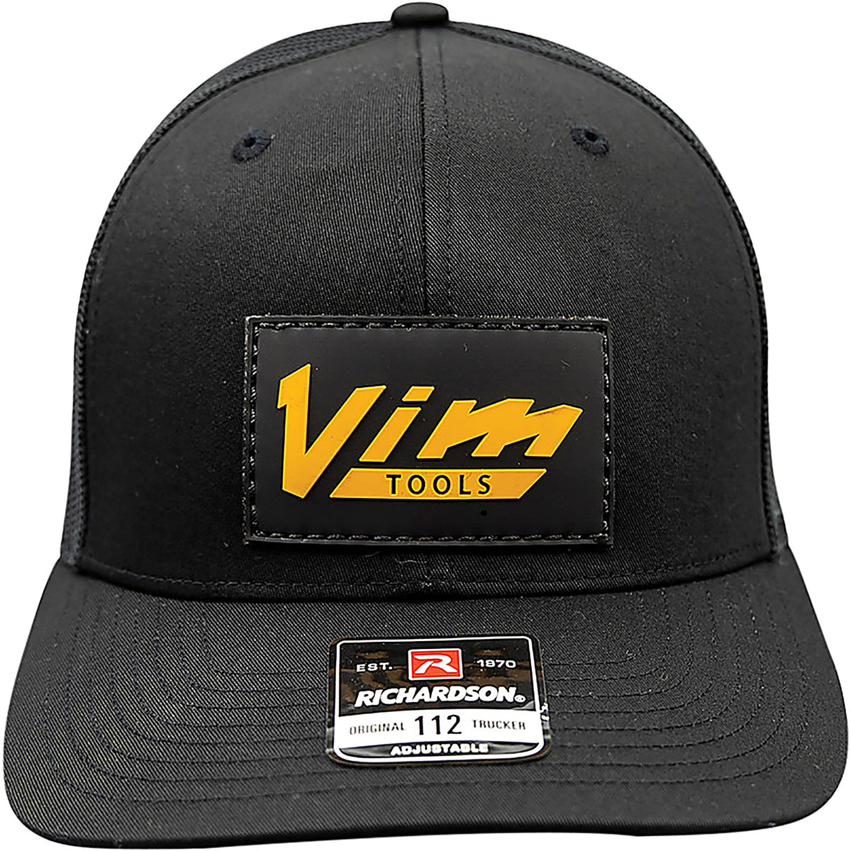 VIM Tools - PVCVNTG-BK - Black Vintage PVC Hat, Orange Vim and 1931 Logo
