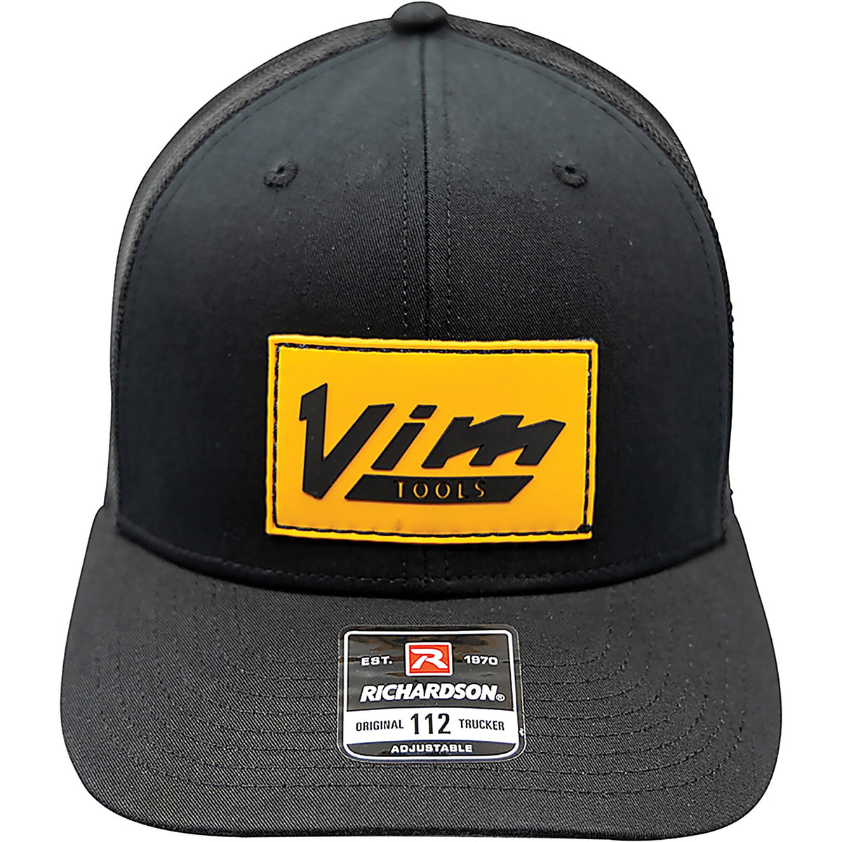 VIM Tools - PVCVNTG-O - PVC Vintage Orange Patch Black Vim Logo - Black Hat