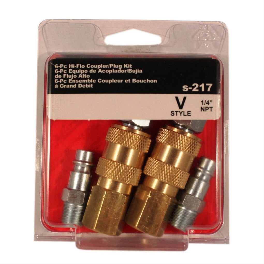Milton S-217 6/pc V Style Hi-Flow Coupler & Plug Kit