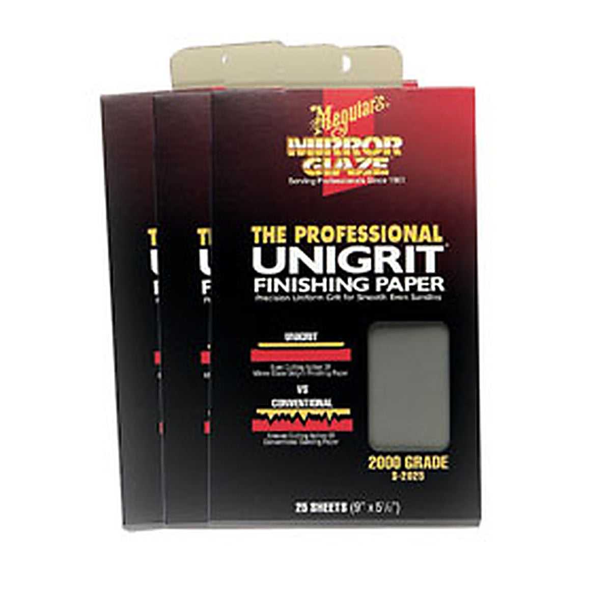 Meguiars - S2025 - Mirror Glaze Unigrit Finishing Paper, 2000 Grit, 25 Sheets