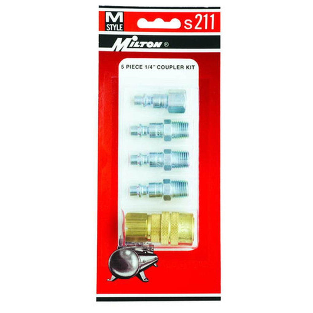 Milton S211 1/4in. 5PC Coupler Kit, M Style