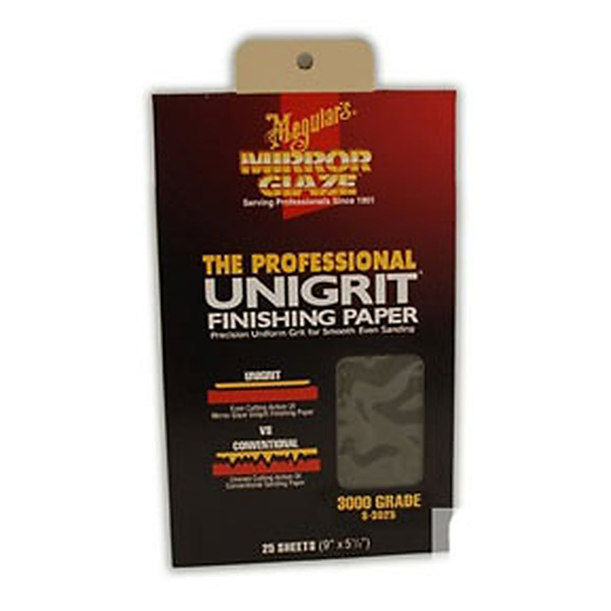Meguiars - S3025 - Mirror Glaze Unigrit Finishing Paper, 3000 Grit, 25 Sheets
