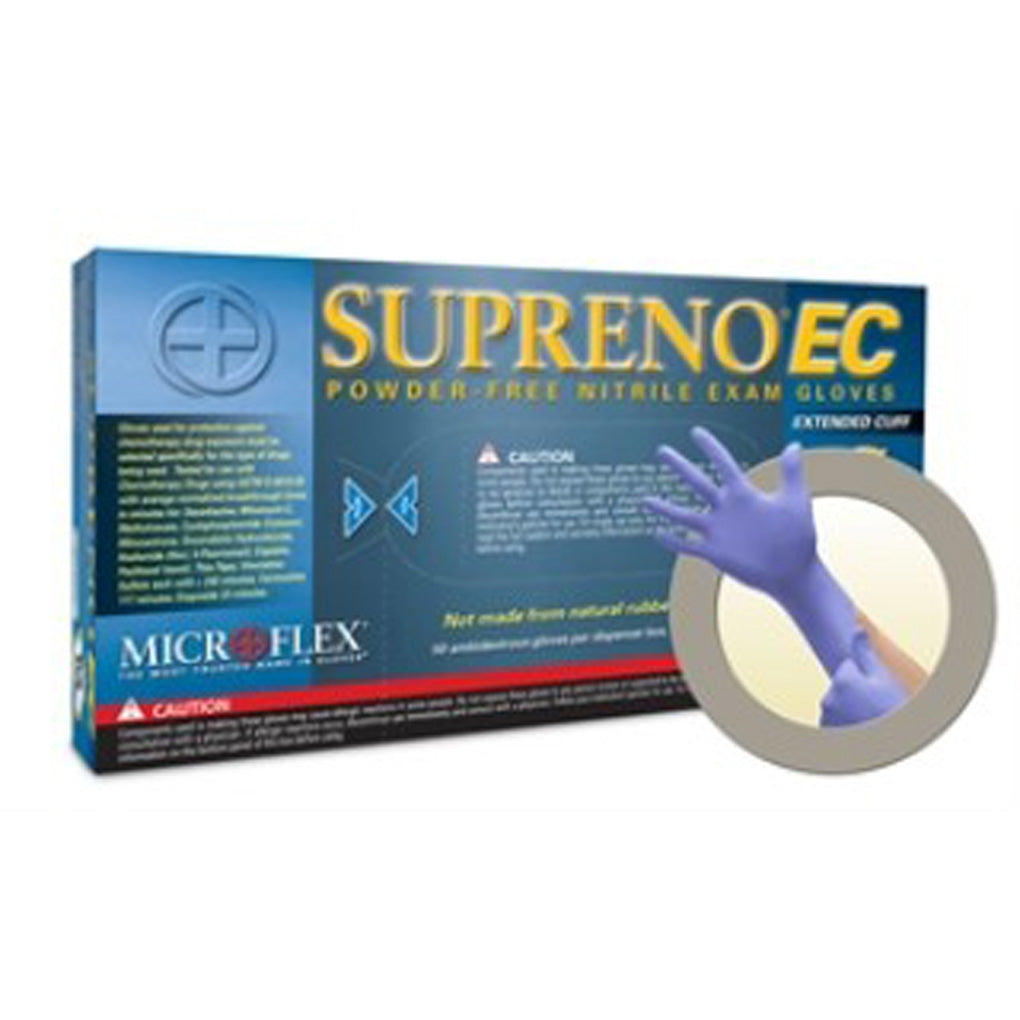 Ansell SEC-375 Microflex Supreno Durable Nitrile Exam Glove w/ Extened Cuff & Advanced Barrier Protection Small