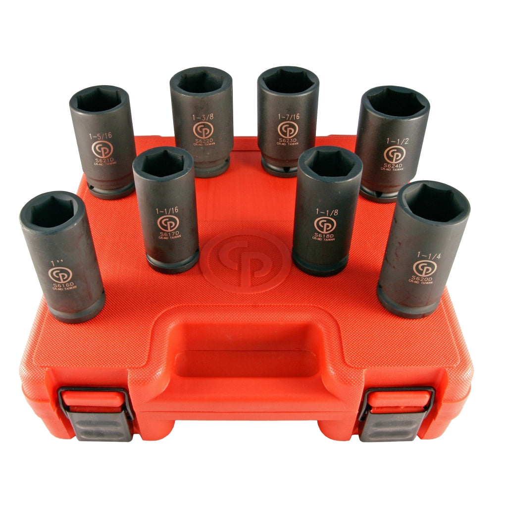 Chicago Pneumatic - SS6008D - 8 Piece 3/4 Inch Drive Deep SAE Socket Set