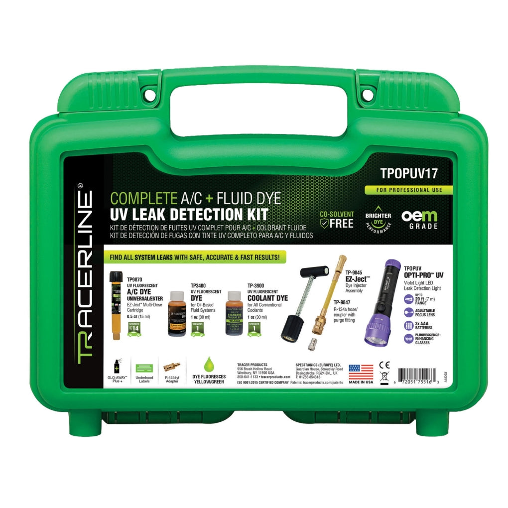 Tracer Line - TPOPUV17 - Complete A/C and Fluid Dye UV Leak Detection Kit