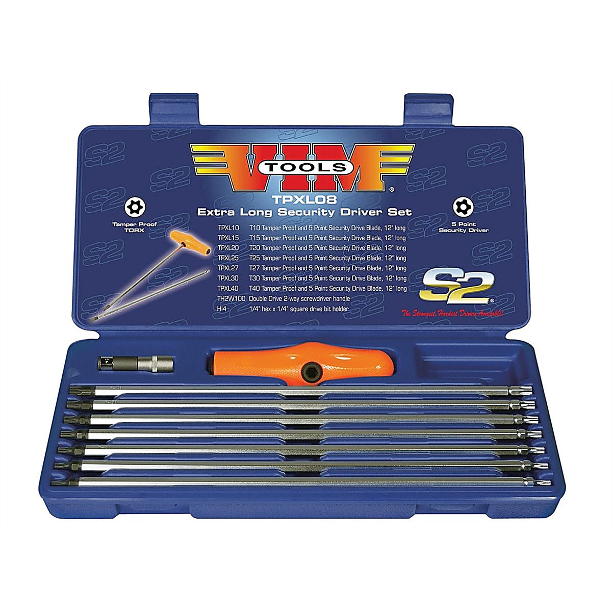 VIM Tools TPXL08 Extra Long Security Driver Set