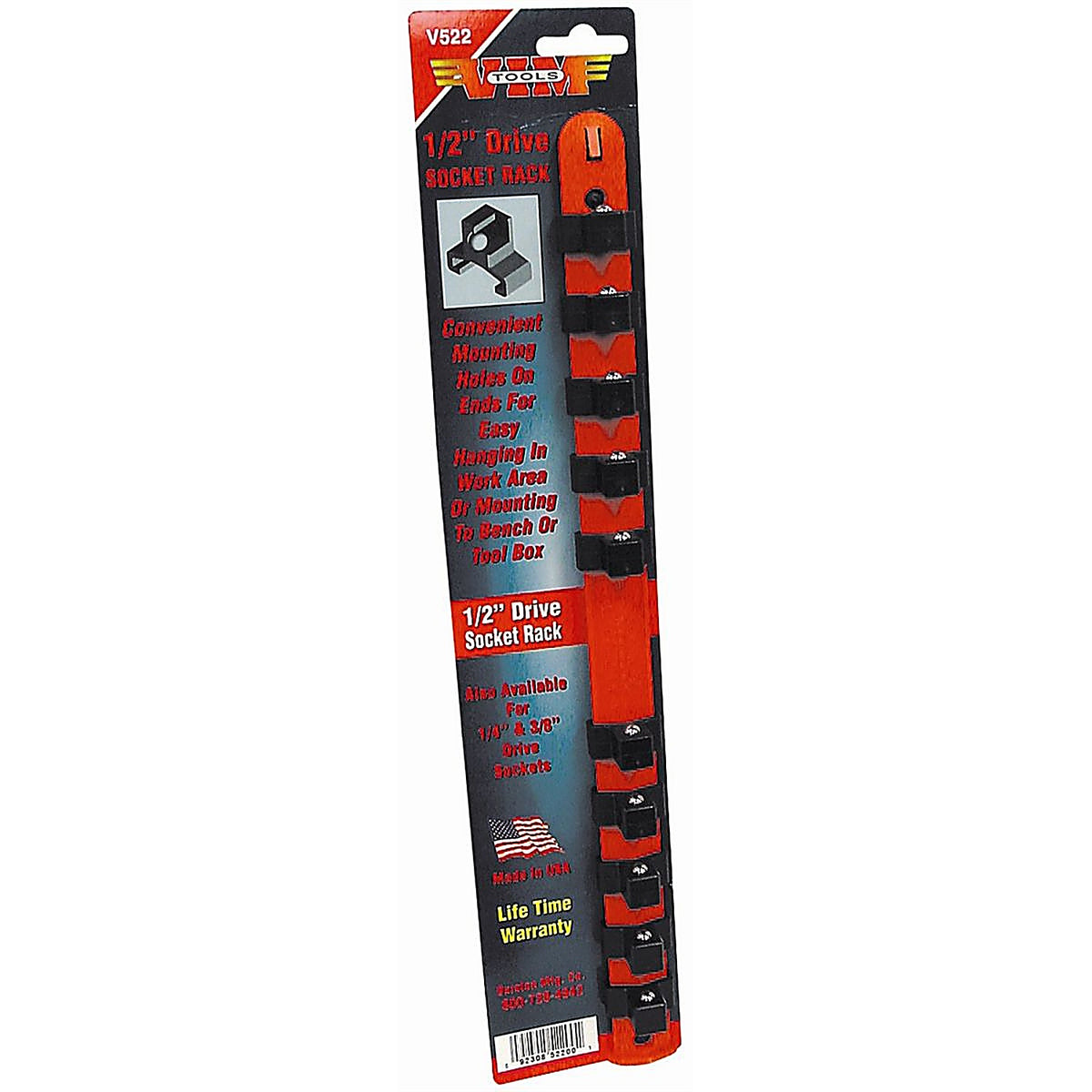 VIM V522 1/2in. Socket Rack, 10-1/2in. Studs