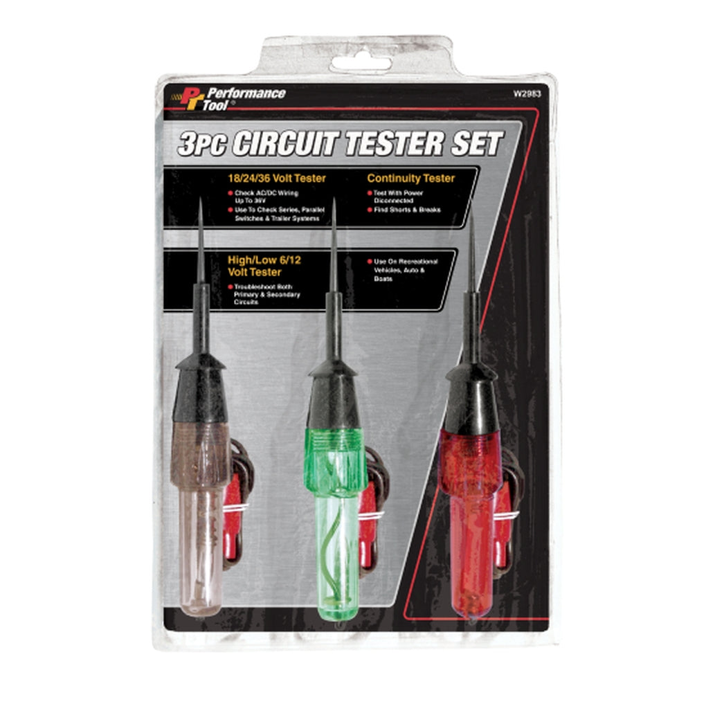 Wilmar Performance Tool W2983 3pc Circuit Tester Set
