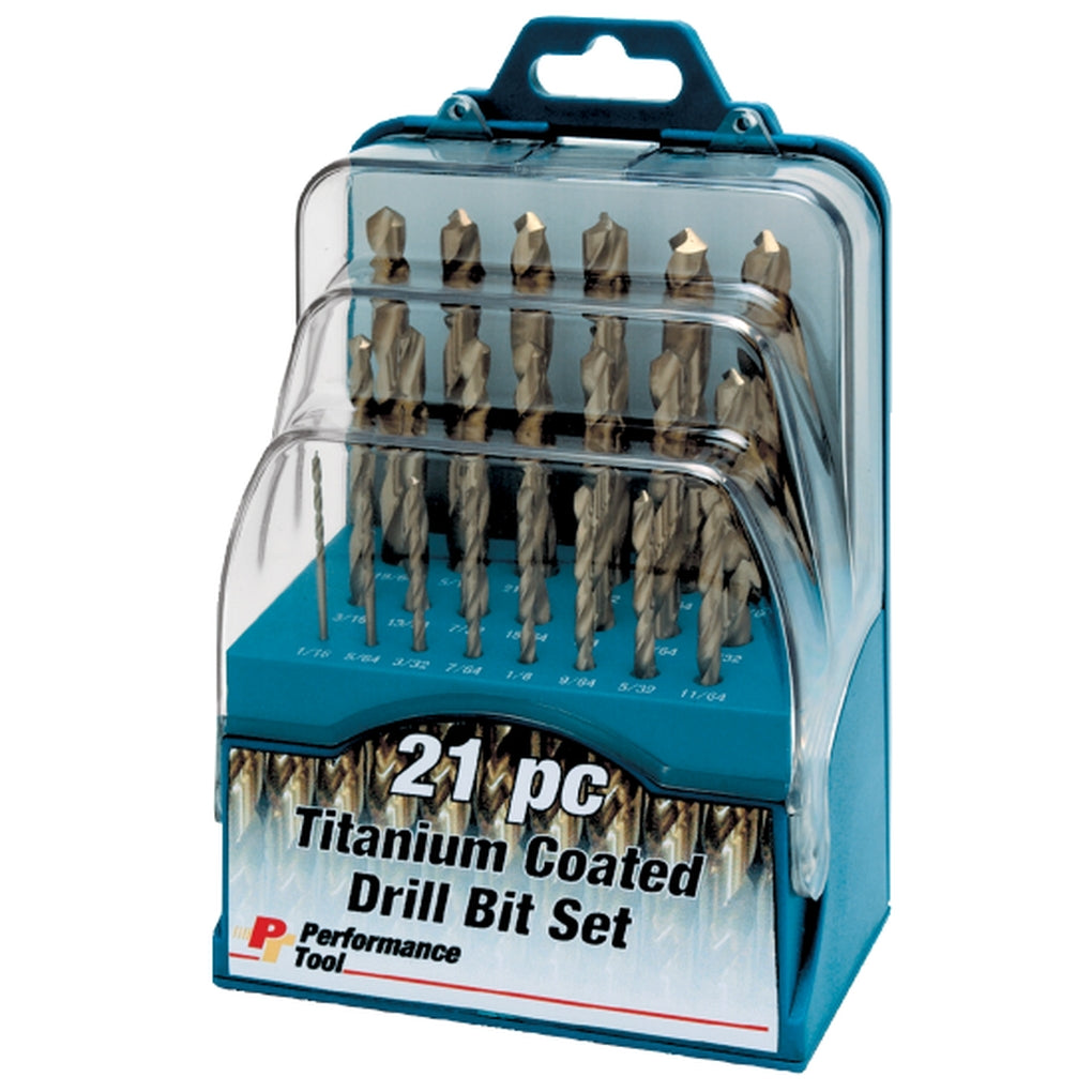 Wilmar Performance Tool W9016 21 Piece Titanium Coated Drill Bit