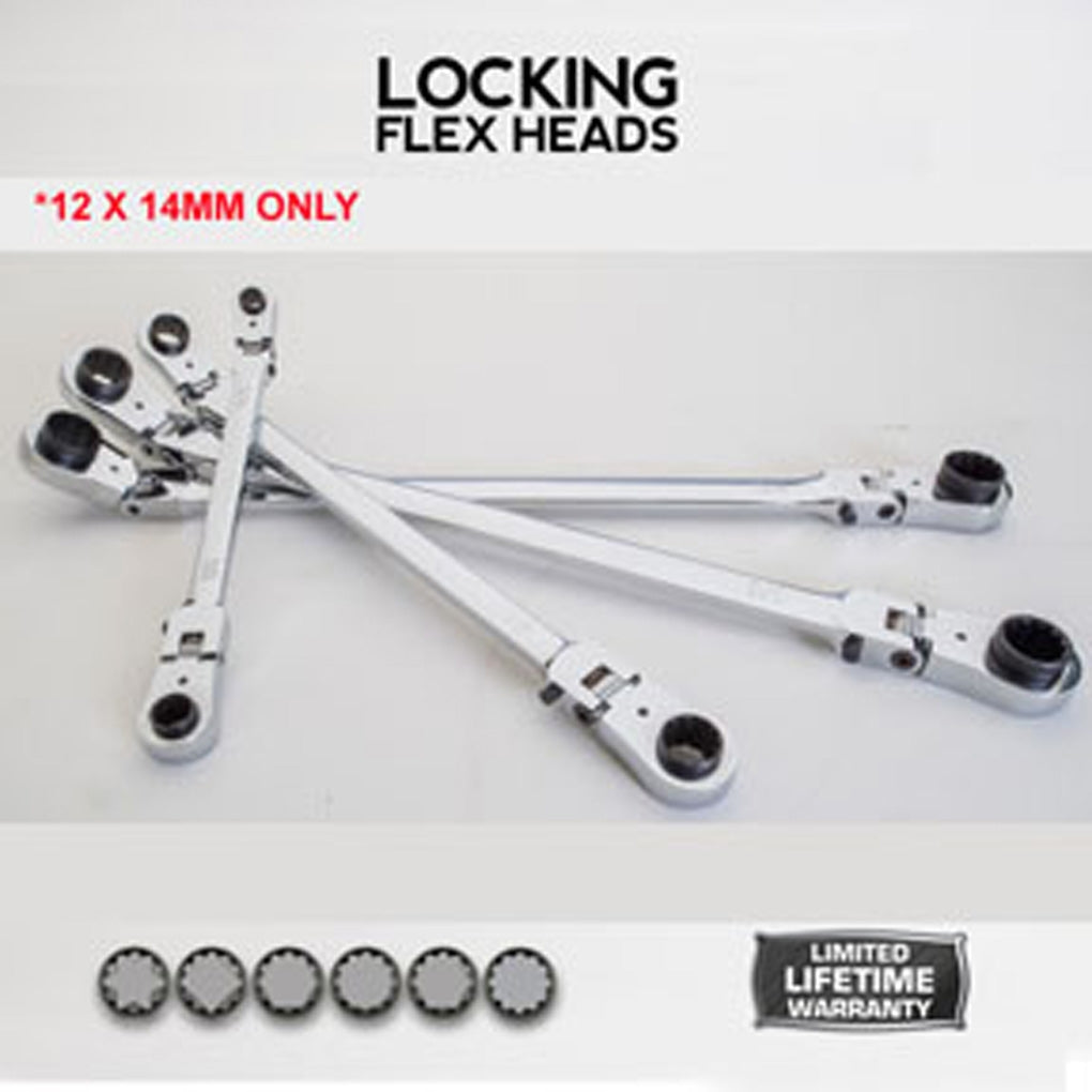 E-Z Red WRM1214 12 x 14mm Extra Long Locking Flex Head Wrench