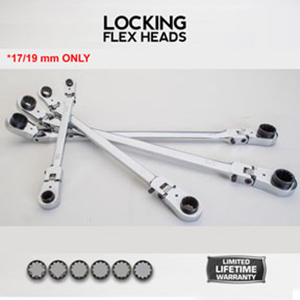 E-Z Red WRM1719 Reversible Flex Head Wrench, 17 x 19mm
